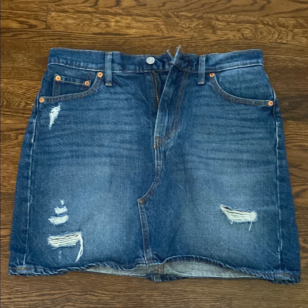 Distressed Levi’s Denim Skirt